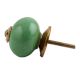 Solid Pea Green Golden Fitting Ceramic Cabinet Knob